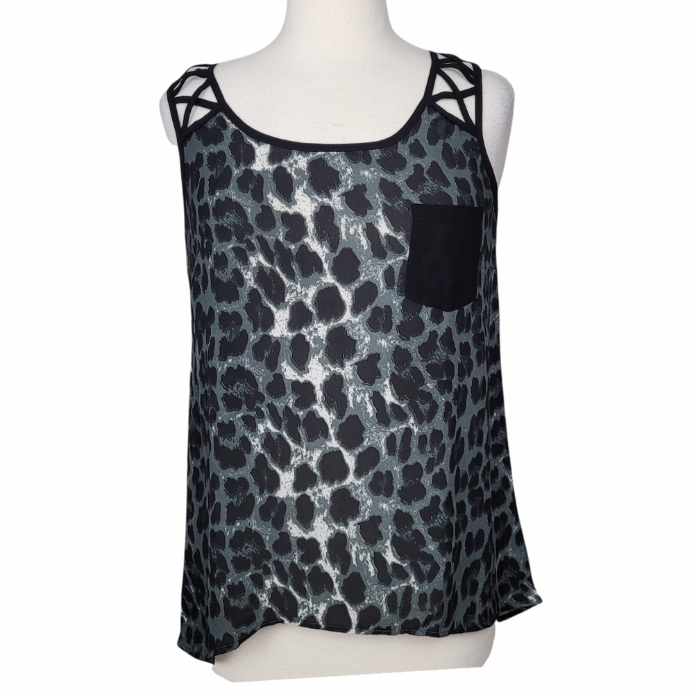 EDGE Blouse Sleeveless Animal Print Size Medium